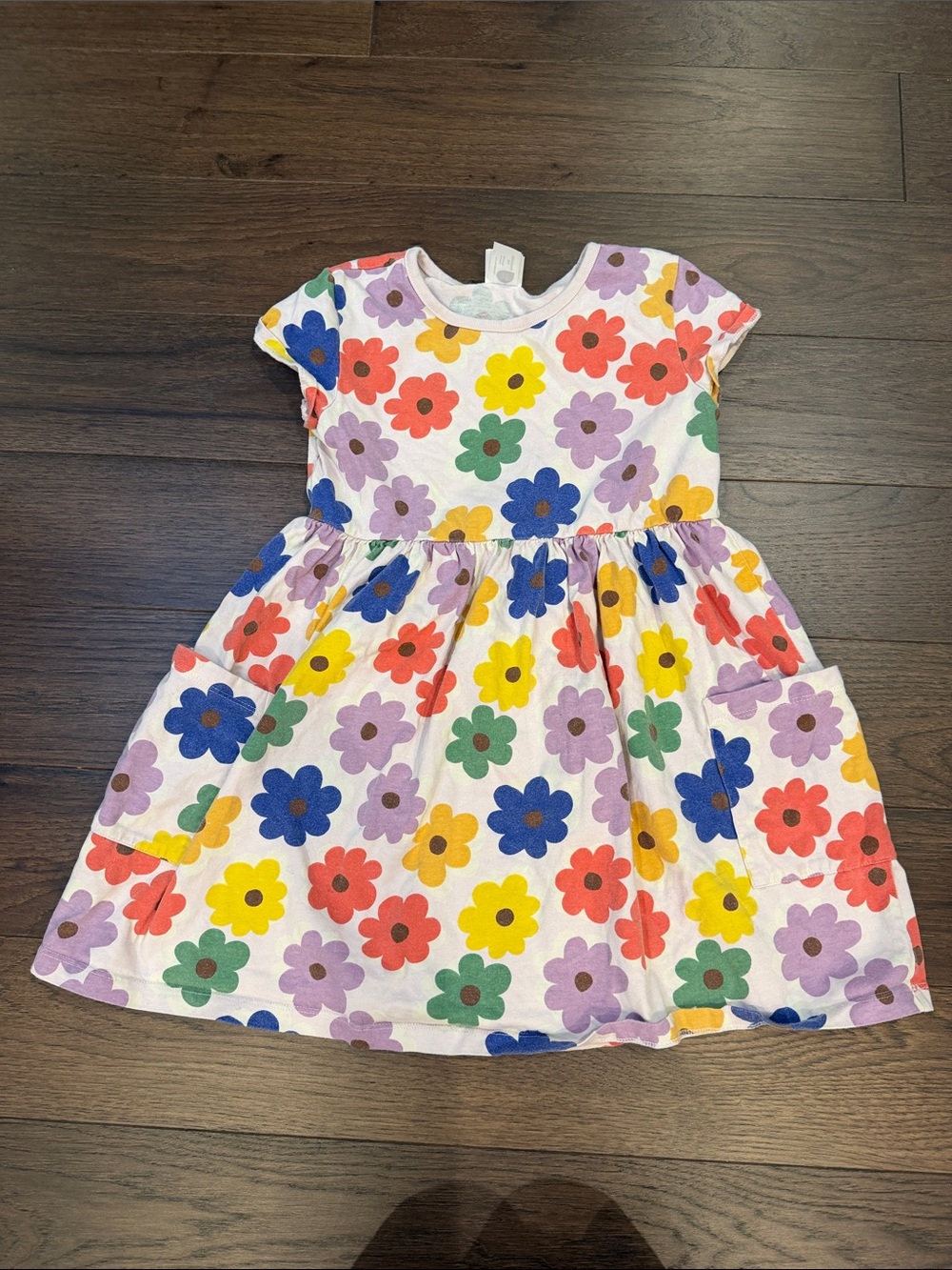 Hanna Andersson White Dress with Bright Floral Print Size US 10 - C11-521